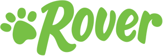 Green 'Rover' logo with paw print on a white background